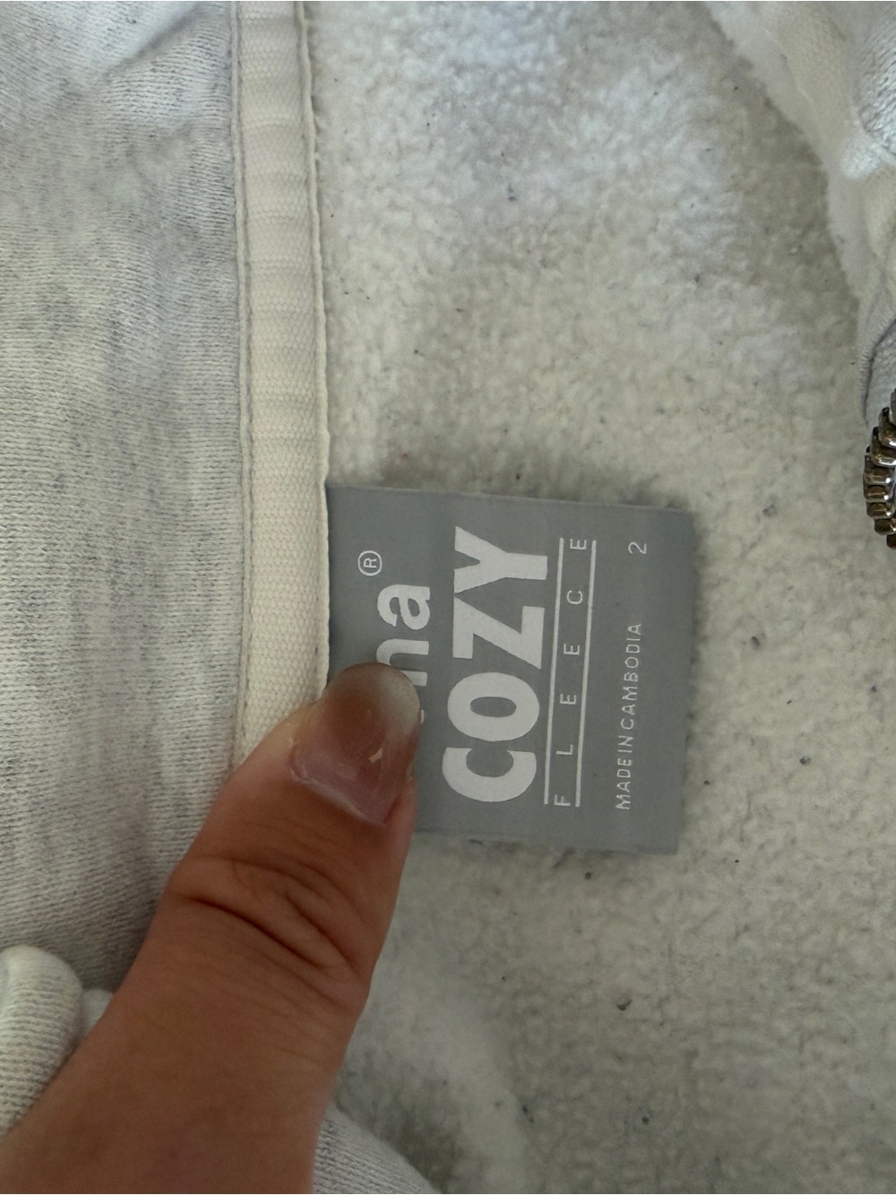 Aritzia TNA Sweatfleece Quarterzip in Heather Cloud Grey size S/M - Picture 5 of 6